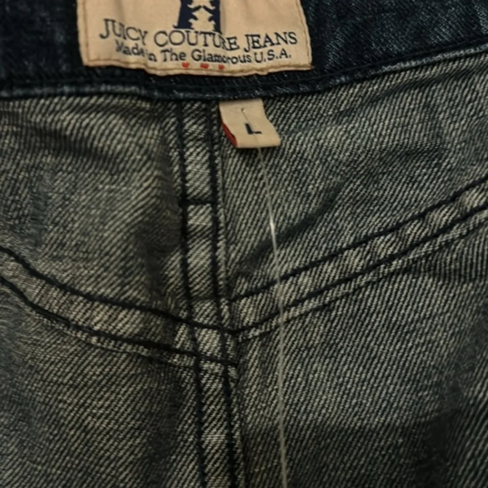 Vintage Y2K Juicy Couture Blue Denim Skirt With‎ Ruffle Size Large